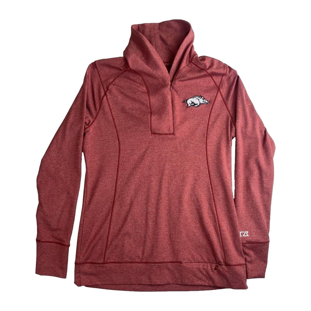 Cutter & Buck DryTec 1/4 Zip Pullover ARKANSAS RAZORBACKS Red Adult Womens Small